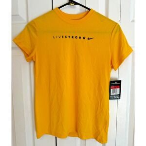 NEW Nike LiveStrong Dri-Fit Yellow Short Sleeve T-Shirt Girls Size Large